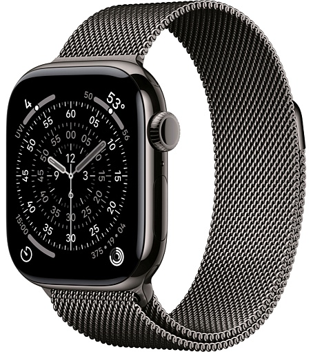 умные часы apple watch s11 42mm slate titanium case with milanese loop slate