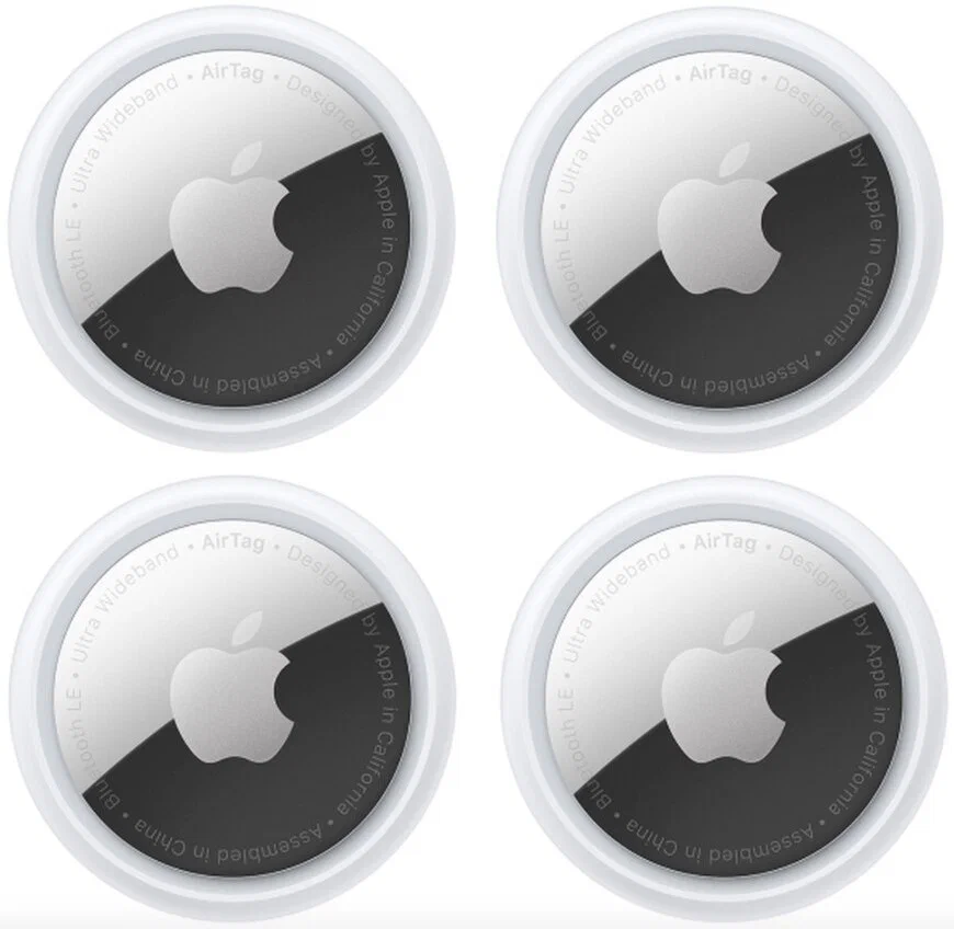 трекер apple airtag gen 2 (2026) белый/серебристый, 4 шт. трекер apple airtag gen 2 (2026) белый/серебристый, 4 шт.