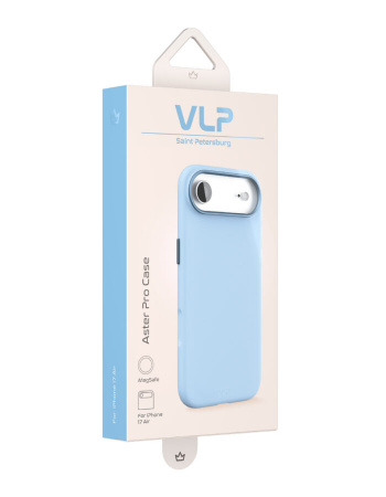Чехол защитный VLP Aster Pro Case с MagSafe для iPhone 17 Air, голубой