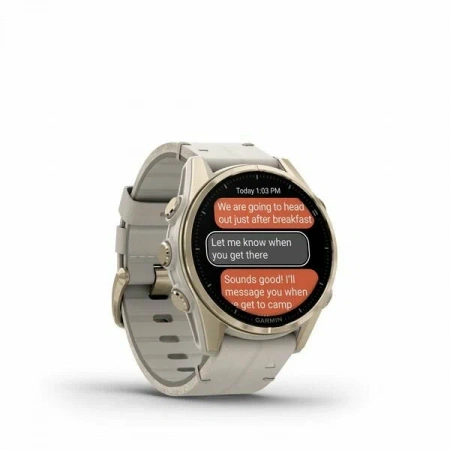 умные часы watch garmin fenix 8 43 amoled sapphire soft gold with fog gray silicone 010-02903-11