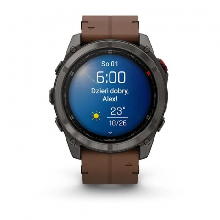 умные часы watch garmin fenix 8 pro 47mm amoled sapphire titanium carbon grey chestnut leather 010-03198-40