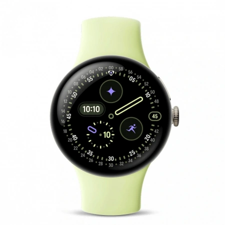 pixel watch 4 41 wi-fi polished champagne gold/lemongrass active band