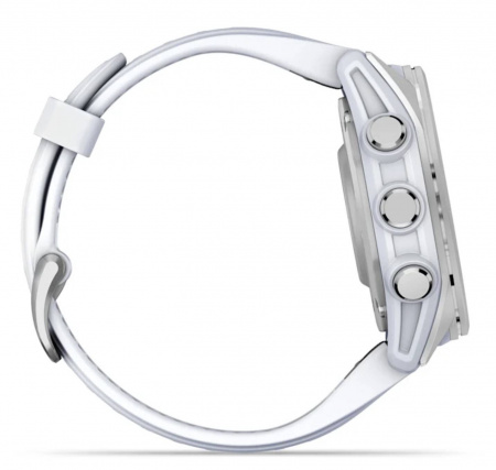 умные часы watch garmin fenix 8 43 amoled silver with whitestone silicone