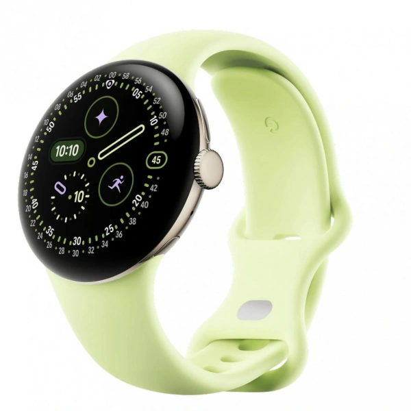 pixel watch 4 41 wi-fi polished champagne gold/lemongrass active band