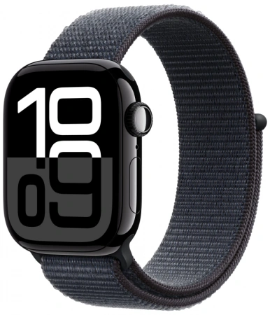 умные часы apple watch s10 42 mm jet black aluminum case sport loop