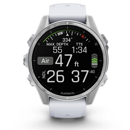умные часы watch garmin fenix 8 43 amoled silver with whitestone silicone
