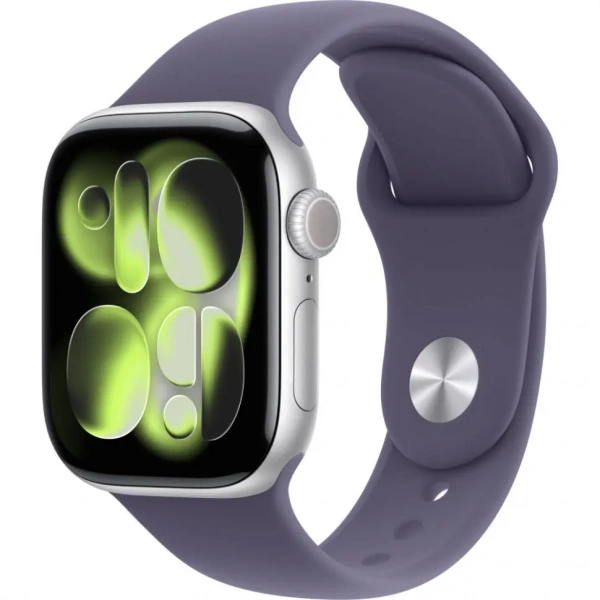 умные часы apple watch s11 42 mm silver aluminum case with purple fog sport band s/m